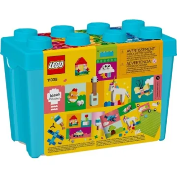 LEGO Classic Vibrant Creative Brick Box, Arts & Crafts Sensory Toy for Kids, Creative Building Set with a Unicorn, Skateboard, Guitar, Plane & More, Birthday Gift for 4 Year Old Girls and Boys, 11038
