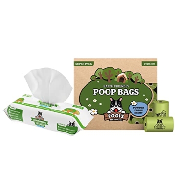 Pogi's Special Edition Poop n' Wipe Pack - 450 Bags with Grooming Wipes