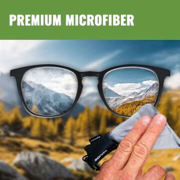 SPUDZ Classic | Microfiber Cloth Screen Cleaner and Lens Cleaner | Open Bottom | Black | 10 x 10 Inc...