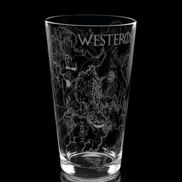 MAP OF WESTEROS Engraved Pint Glasses - Great Gift!
