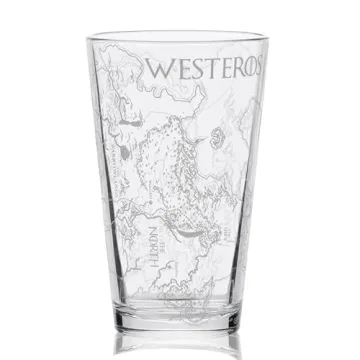 MAP OF WESTEROS Engraved Pint Glasses - Great Gift!