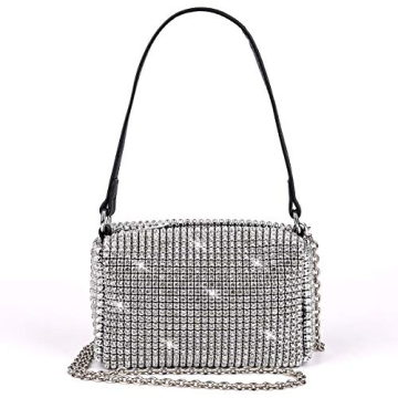 Sparkling Rhinestone Evening Clutch Bag for Women - Elegant Crossbody Purse
