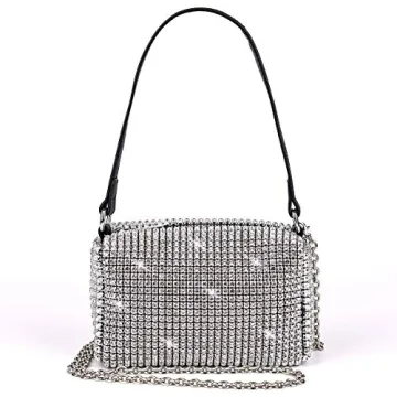 Sparkling Rhinestone Evening Clutch Bag for Women - Elegant Crossbody Purse