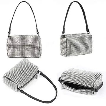 Elegant Rhinestone Evening Clutch Bag for Women Sparkling Crossbody