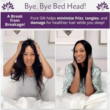 100% Pure Mulberry Silk Head Scarf | Women's Hair Wrap for Sleeping at Night | Maintains Style, Reduces Frizz, Aids Growth - Black