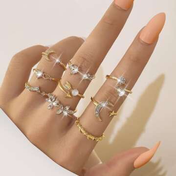 Trendy Gold Stackable Rings for Women Gifts