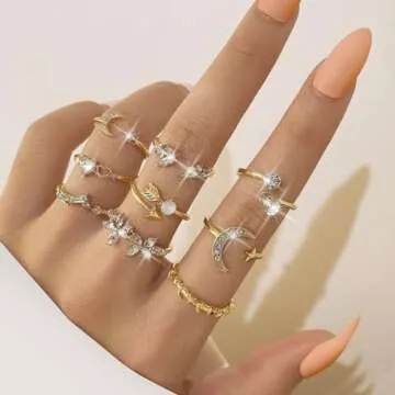 Trendy Gold Stackable Rings for Women Gifts