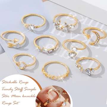 Trendy Gold Stackable Rings for Women Gifts