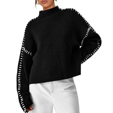 PRETTYGARDEN Women's Chunky Knit Winter Sweaters Casual Long Sleeve Mock Neck Oversized Loose Pullov...