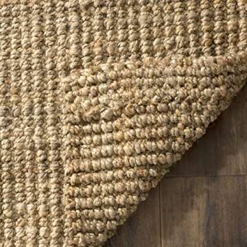 SAFAVIEH Natural Fiber Collection Area Rug - 5' x 8', Natural, Handmade Farmhouse Jute, Ideal for High Traffic Areas in Living Room, Bedroom (NF747A)