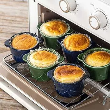 Creme Brulee Ramekins Ceramic Bowls - VICRAYS Mini Custard Cups 8 oz oven Safe Bowls Souffle Dishes ...