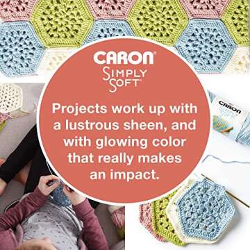 Caron Simply Soft Soft Pink Yarn - 3 Pack of 170g/6oz - Acrylic - 4 Medium (Worsted) - 315 Yards - Knitting/Crochet