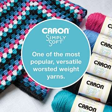 Caron Simply Soft Soft Pink Yarn - 3 Pack of 170g/6oz - Acrylic - 4 Medium (Worsted) - 315 Yards - Knitting/Crochet