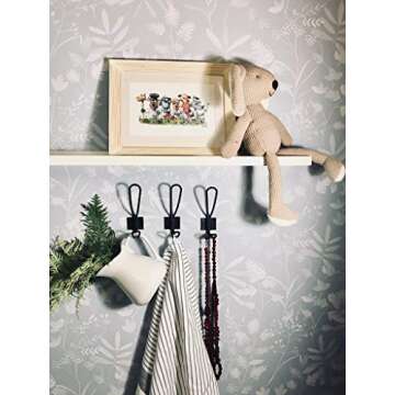PAINISTIC HOOXX 10 Pack of Rustic Entryway Hooks | Black Wall Mounted Vintage Double Coat Hangers wi...
