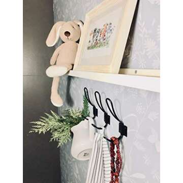 PAINISTIC HOOXX 10 Pack of Rustic Entryway Hooks | Black Wall Mounted Vintage Double Coat Hangers with Large Screws| Hard Industrial Heavy Duty Hook Set, White, (SG_B0787DRVCH_US)