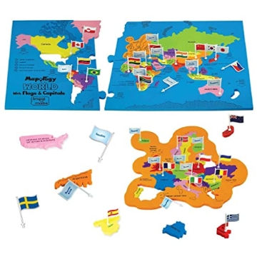 Imagimake Mapology World Map Puzzle - Engaging Educational Toys with Flags & Capitals for Kids Ages ...