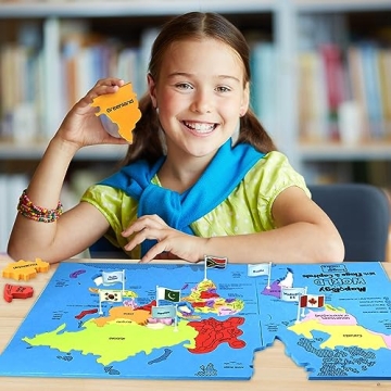 Imagimake Mapology World Map Puzzle With Flags and Capitals
