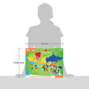 Imagimake Mapology World Map Puzzle With Flags and Capitals