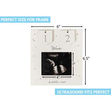 Sonogram Picture Frame | Countdown Weeks | Keepsake Baby Ultrasound Frame | Great Gift for Expecting...