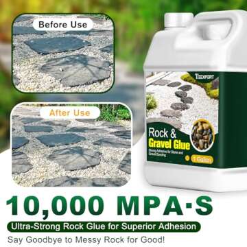 Teexpert 1 Gallon Rock Glue for Landscaping – Durable Outdoor Adhesive for Gravel and Stone