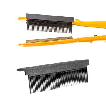 Colcolo 2Pcs Women DIY Combs Accessories Fit Hair Straightening Flat Iron Professional or Home Use Compact Hair Styling Tool Convenient Washable V Type, Black and Violet