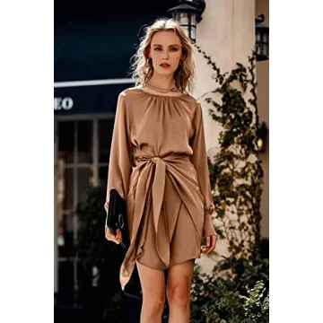 PRETTYGARDEN Women's Elegant Satin Dress for All Occasions