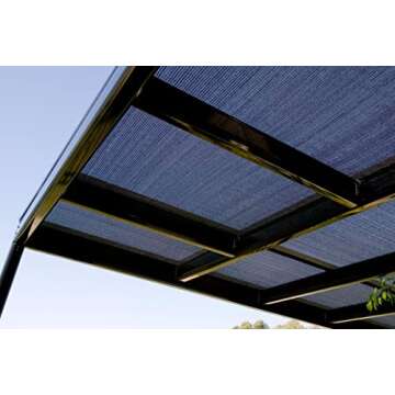 Shatex 90% Shade Fabric Sun Shade Cloth Taped Edge with Grommets Sun-Block Mesh Shade for Pergola Cover Canopy 8’ x 12’, Black