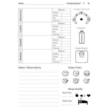 Keto Diet Food Journal: Macros & Meal Tracking Log Ketogenic Diet Food Diary (Weight Loss & Fitness Planners)