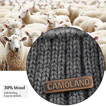CAMOLAND Wool Beanie & Scarf Set for Winter Adventures