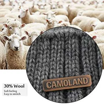 CAMOLAND Wool Beanie & Scarf Set for Winter Adventures