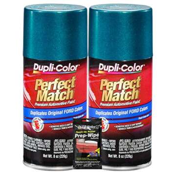 Dupli-Color Pacific Green Metallic Exact-Match Automotive Paint For Ford Vehicles - 8 oz, Bundles wi...