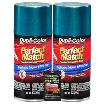 Dupli-Color Pacific Green Metallic Exact-Match Automotive Paint For Ford Vehicles - 8 oz, Bundles wi...