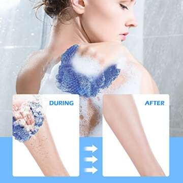 Zerwhil 2 Pieces African Net Sponge, Authentic Real African Exfoliating Net Bath Sponge Wash Cloth Loofah Exfoliating, Body Back Scrubber for Shower, Nylon Exfoliating Washcloth Towel for All Skin