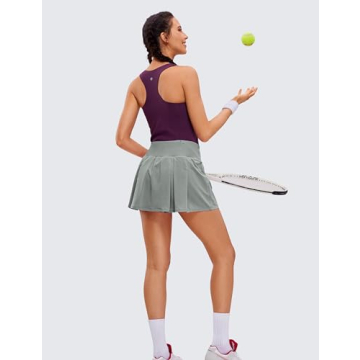 CRZ YOGA Women's Pleated Tennis Skorts with Pockets