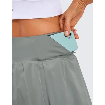 CRZ YOGA Women's Pleated Tennis Skorts with Pockets