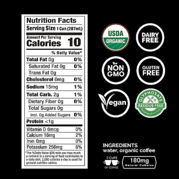 RISE Nitro Cold Brew Coffee Cans - Organic, Vegan & Delicious