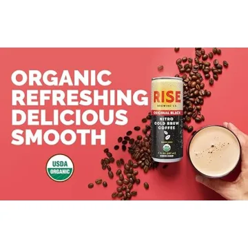 RISE Nitro Cold Brew Coffee Cans - Organic, Vegan & Delicious