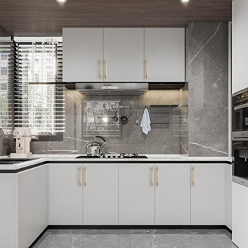 Asidrama 10 Pack Brushed Brass Kitchen Cabinet Handles