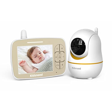 Kidsneed Baby Monitor - 3.5" Screen Video Baby Monitor with Camera and Audio - Remote Pan-Tilt-Zoom,...
