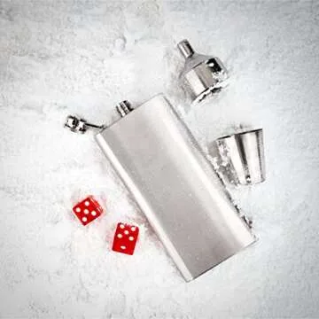 Set of 6 - Premium Groomsmen Gifts for Wedding, Personalized Flask Set + Playing Card, Dice | Rosewood Finish Flask Gift Set - Groomsman Gift, Customized Groomsman Flasks,Wedding Favors