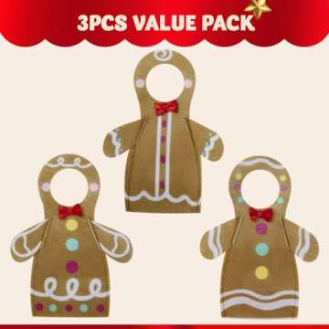 JOYIN 3 Packs Xmas Clothing Gingerbread Set for Doll, Christmas Decorations, and Holiday Specials Ac...