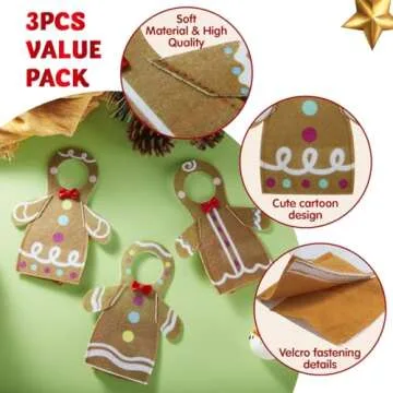 JOYIN 3 Packs Xmas Clothing Gingerbread Set for Doll, Christmas Decorations, and Holiday Specials Accessories