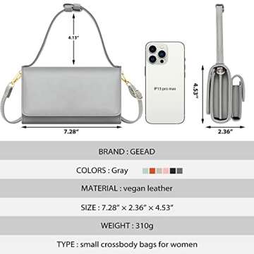 GEEAD Small Crossbody Bag with Card Slots for Women