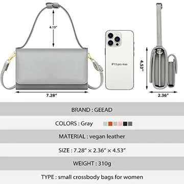 GEEAD Small Crossbody Bag with Card Slots for Women