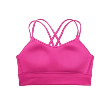 CRZ YOGA Butterluxe Strappy Longline Sports Bra - Hibiscus Purple