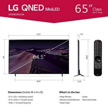 LG 65-Inch QNED85 Series: 4K Smart TV with AI and Dolby Features