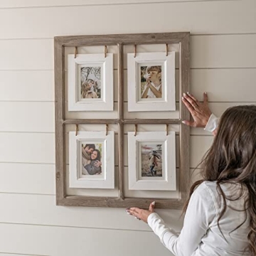 Hot Home Décor, Wall Collage Picture Frames. Window Sash Wood Window Frame Holds Four 5x7 or 4x6 Ph...