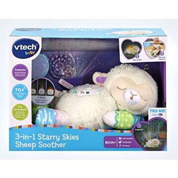 VTech Starry Skies Sheep Soother for Babies with Lights and Sounds