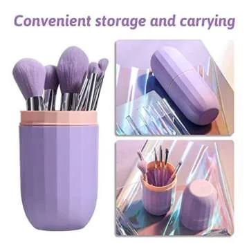 Oneleaf Makeup Brushes 10 Pcs Premium Synthetic Bristles Crystal handle Kit,Kabuki Foundation Blending Face Powder Blush Concealers Eye Shadow Brush, Professional Brushes Set with Box (Crystal Handle)