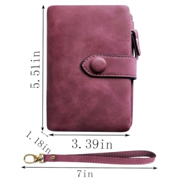 PofeeXIO Women's Small Bifold RFID Wallet in Purple